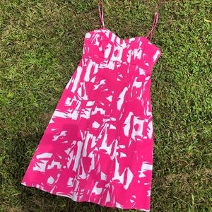 roulette pink and white casual summer dress